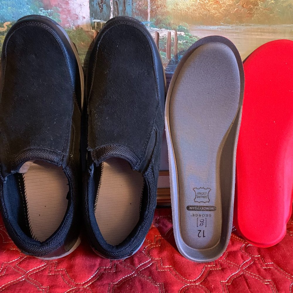 NEW! Mens Genuine Leather Memory Foam shoes 12 - Picture 1 of 14